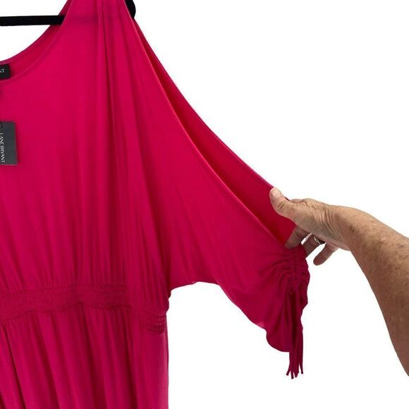 Lane Bryant Split Sleeve Midi Dress Pink Size 26/28 NWT - Picture 9 of 11